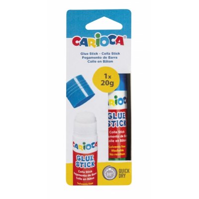 Carioca Pegamento de Barra 20gr - Ideal para Casa, Colegio y Oficina - Pega Papel, Fotos, Tejidos y mas - sin Disolventes - Color Varios