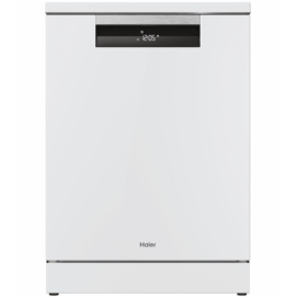 Lavavajillas Haier XF5C4M1W, 60 cm, 15 servicios, clase C, 75 kWh/100 ciclos, 44dB, 3ª bandeja, media carga, 9 programas, display, WiFi, blanco
