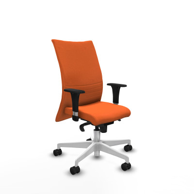 Albacete confidente XL sincro bali naranja brazos 1D cromados base blanca ruedas 65 mm nailon