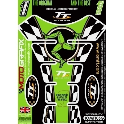 Protector de depósito Motografix Isla de Man TT 4 piezas verde IOMTT05G