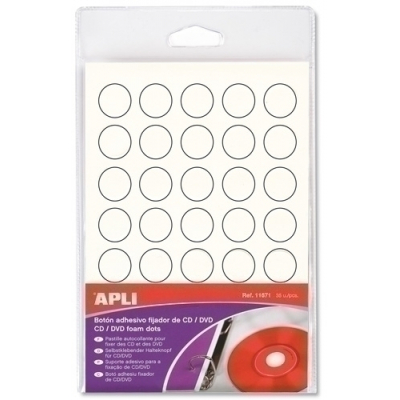 BOTON ADHESIVO FIJADOR CD/DVD 35 UDS