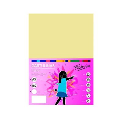 FABRISA Pack de 50 Cartulina 180gr A3 crema