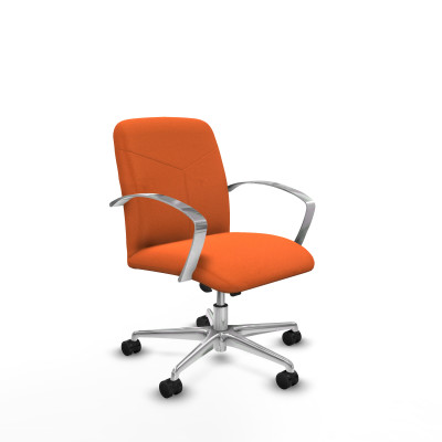 Caudete confidente basculante bali naranja brazos aluminio base aluminio ruedas 65 mm nailon