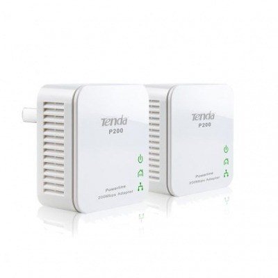 Adaptador Powerline Tenda P200 200Mbps/ Alcance 300m/ Pack de 2