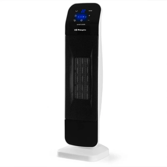Calefactor cerámico de torre Orbegozo CR 5029, 2.000 W, blanco y negro