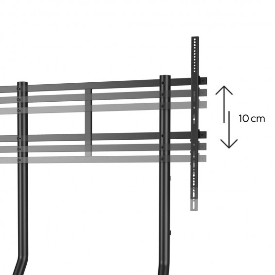 Carro TV con ruedas Hama 00118090 Trolley, 49-100 pulgadas, hasta 80 kg, VESA 1000 x 600 mm, altura ajustable, negro - imagen 2