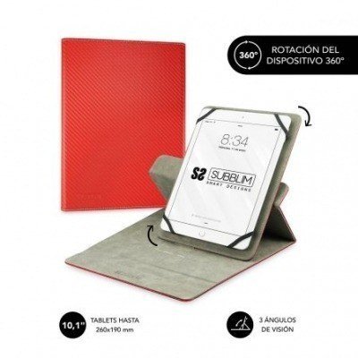 Funda Subblim Rotate 360º para Tablets de 10.1-11/ Roja