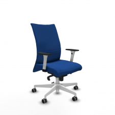 Piqueras y Crespo Albacete confidente sincro similpiel azul brazos 1D blancos base blanca ruedas 65mm engomadas