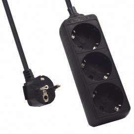 Regleta 3 tomas Ewent EW3959, negro