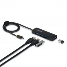 StarTech.com Hub USB-C de 4 Puertos A - 5 Gbps - Ladrón USB Alimentado por el Bus - Concentrador Tipo C a 4 Puertos A - Plástico PCR - Cable de 61cm