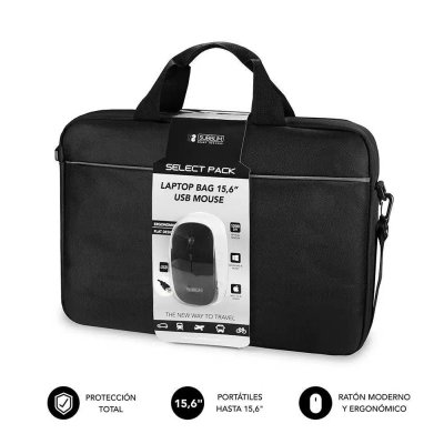Maletín + Ratón Subblim Select Pack para Portátiles hasta 15.6/ Cinta para Trolley/ Negro