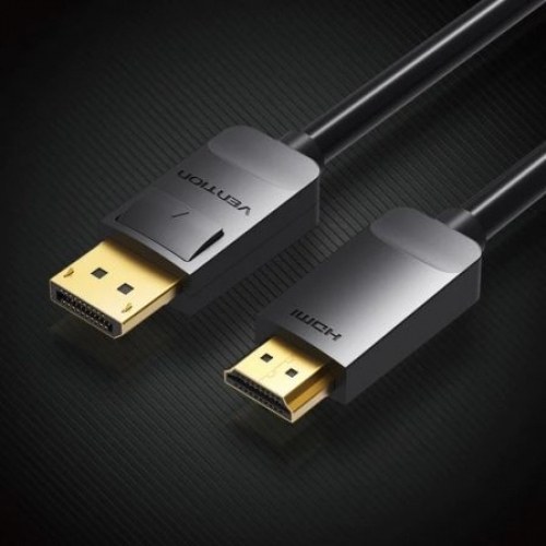 Cable Conversor Vention HADBH/ Displayport Macho - HDMI Macho/ 2m/ Negro