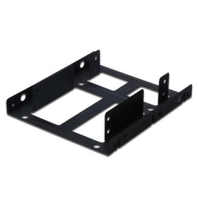 Ewent Soporte Adaptador de Montaje para Disco Duro HDD/SSD - Admite 1 HDD de 3.5 o 2 HDD/SSD de 2.5 - Aluminio Solido - Incluye Tornillos - Color Negro