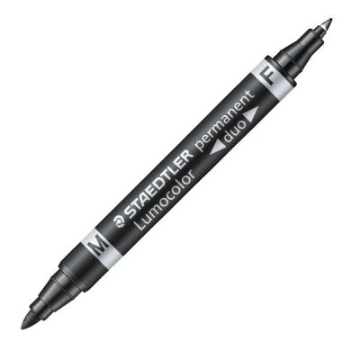 STAEDTLER Rotulador permanente Lumocolor Duo trazo 0,6mm y 1,5mm negro