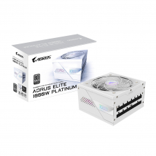 GIGABYTE AORUS ELITE P1000W ICE Fuente de Alimentación - PCIe 5.0, 80 PLUS Platinum, Diseño completamente modular, Ventilador de 120 mm, Compatible
