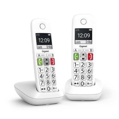TELEFONO FIJO INALAMBRICO GIGASET E290 DUO BLANCO 300 NUMEROS 42 TONOS - L36852-H2901-D202