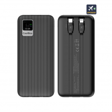 CoolBox POWERBANK DP20 20000MAH LCD+CABLES INTEGRADOS USB-C+LIGHTING NEGRO CARGA RAPIDA