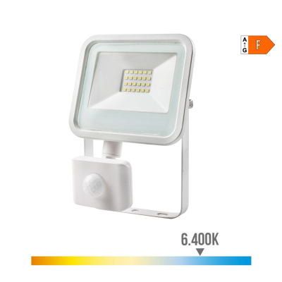Foco proyector led con sensor de presencia 20 w 1520 lm 6400 k luz fria 12,4 x 4,5 x 15,8 cm