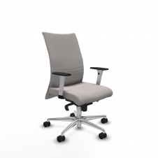 Piqueras y Crespo Albacete confidente sincro similpiel blanco brazos 1D blancos base aluminio ruedas 65 mm nailon