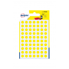 Avery PSA08J etiqueta autoadhesiva Círculo Permanente Amarillo 420 pieza(s)