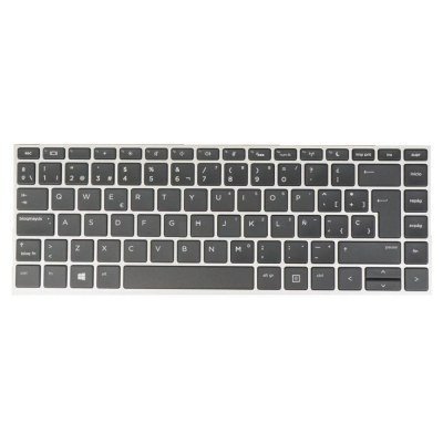 Teclado compatible para portátil HP 640 G4 / 640 G5 Marco Plata / Conector ancho