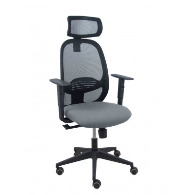 Silla Cilanco negra malla negra asiento bali gris brazo regulable cabecero regulable