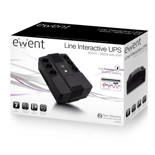 Ewent EW3945 SAI (UPS) Línea interactiva 600 VA 360 W 1 salidas AC