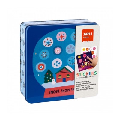 Apli Juego de Gomets Navidad - Contiene 8 hojas de Gomets y 8 Laminas para Rellenar - Estimula la Psicomotricidad Fina - Desarrolla el Pensamiento Matematico - Recomendado para Niños a partir de 3 Año