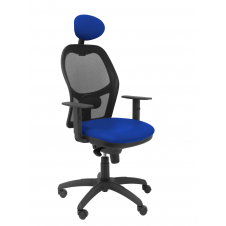 SILLA JORQUERA MALLA NEGRO CABECERO FIJO ASIENTO SIMILPIEL AZUL 15SNSPAZC