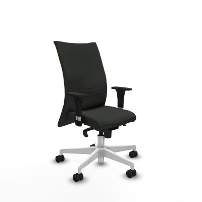 Albacete confidente XL sincro bali negro brazos 1D cromados base blanca ruedas 65 mm nailon