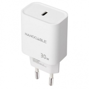 Nanocable Cargador pared USB-C PD 30W Blanco