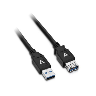 Cable de extensión USB negro con conector USB 3.0 A hembra a USB 3.0 A macho 2m 6.6ft
