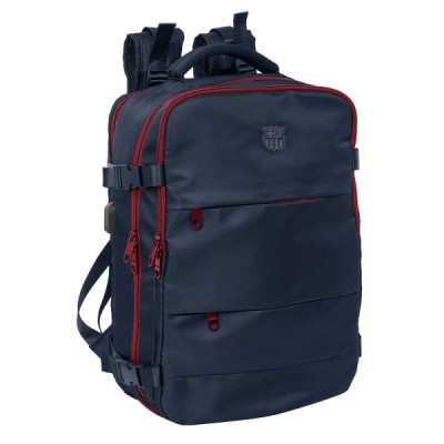 Safta F.C.Barcelona Mochila de Viaje Cabina de 23.1L - Espacio para Portatil hasta 15.6 - USB Integrado - Zapatero con Cremallera - 29x44x19cm - Color Azul Marino