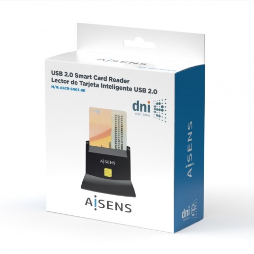 Aisens - Lector De Tarjeta Inteligente Dni, Negro