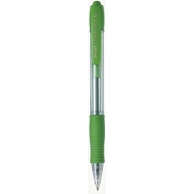 Pilot Boligrafo de Bola Retractil SuperGrip - Punta Redonda 1.0mm - Trazo 0.27mm - Tinta de Aceite - Grip Ergonomico - Color Verde Claro