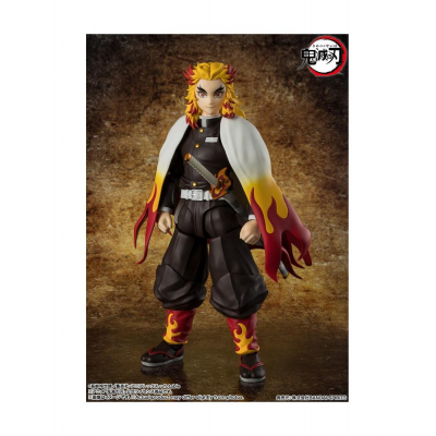 Kyojuro rengoku figura 15 cm demon slayer: kimetsu no yaiba sh figuarts