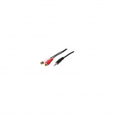 LogiLink 1x3.5mm - 2xRCA, 0.2m cable de audio 0,2 m 3,5mm Negro