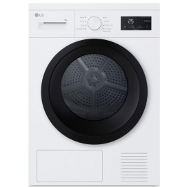 Secadora de condensación con bomba de calor LG RHA1008NWK, Serie 100, 8kg, clase D, 216 kWh/100 ciclos, 65dB, 8 programas, display, blanco