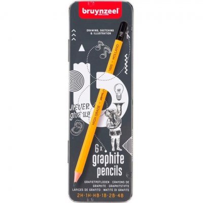 TALENS BRUYNZEEL ESTUCHE DE 6 LÁPICES DE GRAFITO BUROTEK 2H A 4B