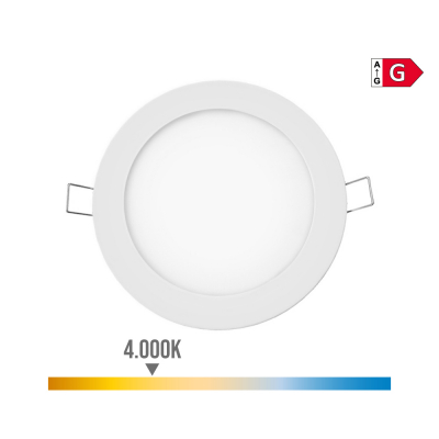 Mini downlight led empotrable redondo 6 w 4000 k luz dia color blanco ø11,7 cm