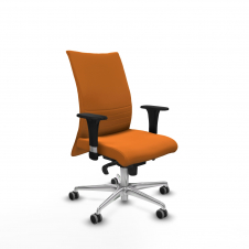 Piqueras y Crespo Albacete confidente sincro similpiel naranja brazos 1D base aluminio ruedas 65mm engomadas