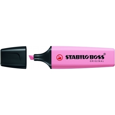 Stabilo Boss 70 Pastel Rotulador Marcador Fluorescente - Trazo entre 2 y 5mm - Recargable - Tinta con Base de Agua - Color Rubor Rosa