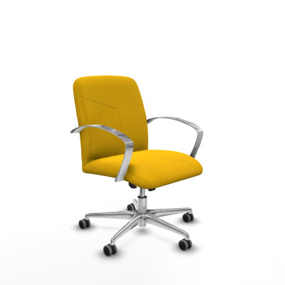Caudete confidente basculante bali amarillo brazos aluminio base aluminio ruedas 65mm engomadas