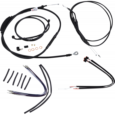 Kit completo líneas/cables en vinilo negro para manillar Ape Hanger BURLY BRAND B30-1107