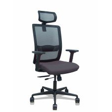Piqueras y Crespo Silla Haches traslack malla negra asiento bali gris oscuro brazos 2D ruedas 65mm cabecero regulable