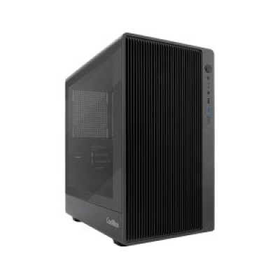 CAJA MICROATX COOLBOX GM350 DARKFACE GPU MAX 315mm CRISTAL TEMPLADO LIQUIDA 240mm USB-C NEGRA