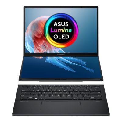 ASUS Zenbook Duo OLED UX8406MA-QL396W - Ordenador Portátil 14 WUXGA (Intel Core Ultra 9 185H, 32GB RAM, 1TB SSD, Arc Graphics, Windows 11 Home) Gris Tintero - Teclado QWERTY español