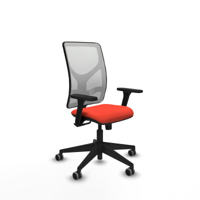 Motilla sincro malla blanca bali naranja oscuro brazos 3D base piramidal ruedas 65mm engomadas