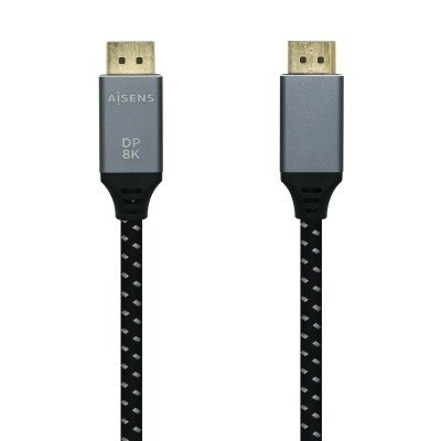 AISENS - CABLE DISPLAYPORT V1.4 8K@60HZ, DP/M-DP/M, GRIS/NEGRO, 2.0M