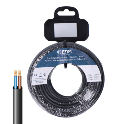 Carrete manguera plana h05vvh2-f 2 x 1,00 mm² negra, 20 m